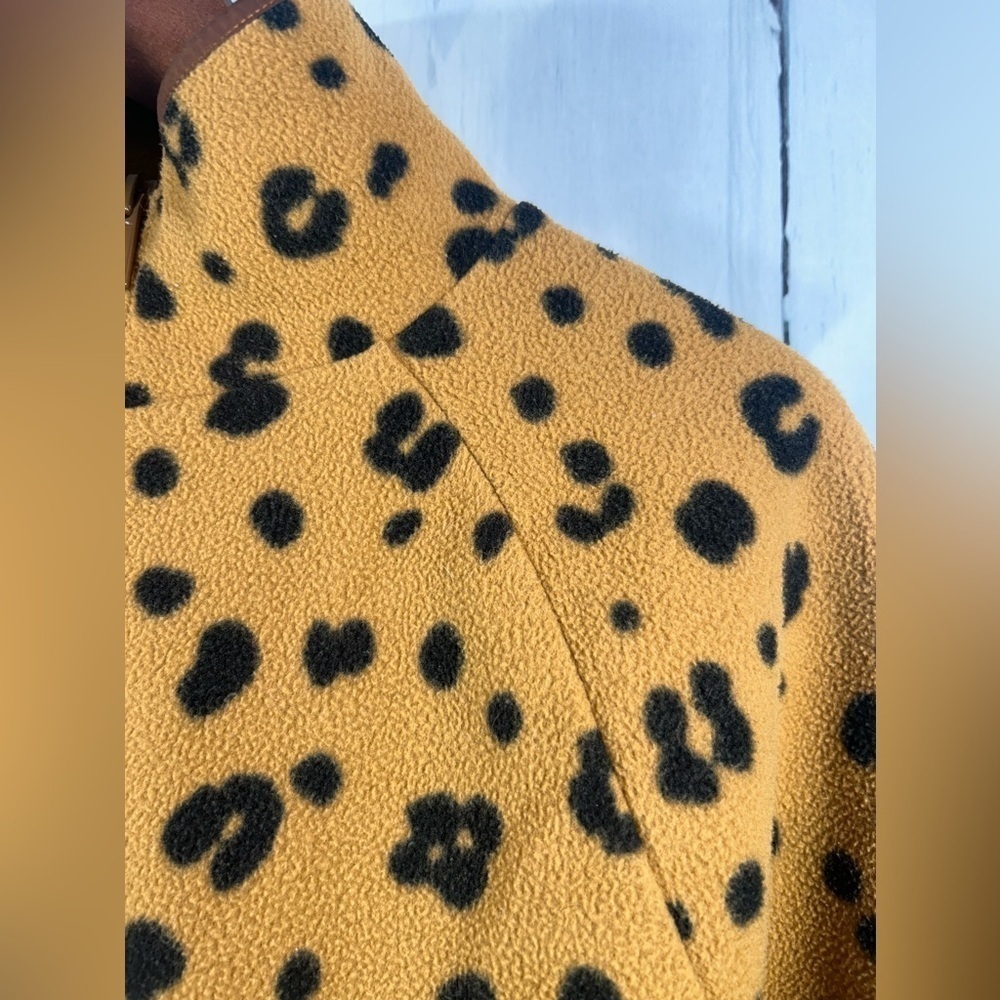 Madewell Better Fleece Womens Half Zip Sweatshirt Long Sleeve Cheetah Print Sz S - Picture 7 of 11